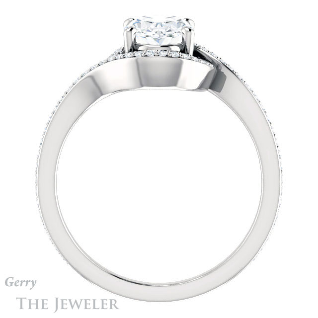 Oval Shaped Forever One Moissanite Engagement Ring #GTJ1130-oval-fo-w