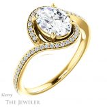 Oval Shaped Forever One Moissanite Engagement Ring #GTJ1130-oval-fo-y