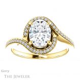 Oval Shaped Forever One Moissanite Engagement Ring #GTJ1130-oval-fo-y