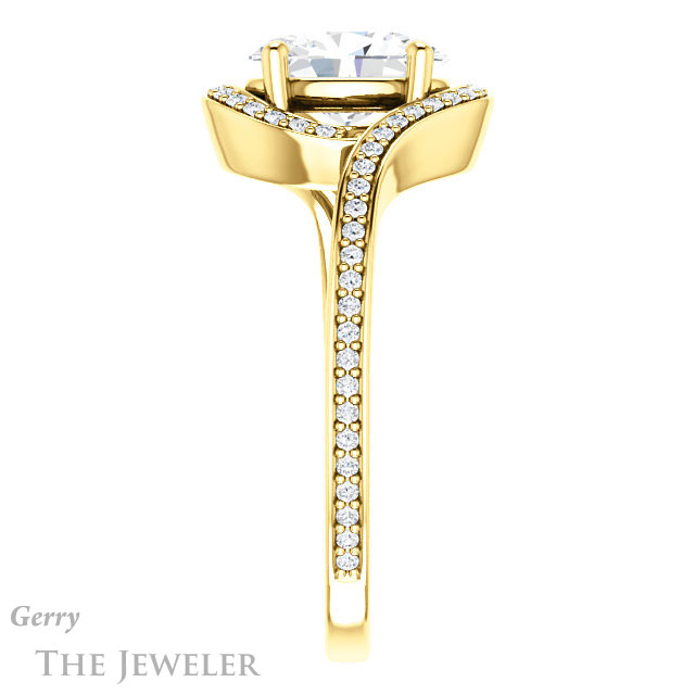 Oval Shaped Forever One Moissanite Engagement Ring #GTJ1130-oval-fo-y