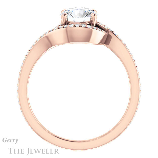 Round Cut Forever One Moissanite Engagement Ring #GTJ1130-round-fo-r