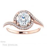 Round Cut Forever One Moissanite Engagement Ring #GTJ1130-round-fo-r 1 Round Cut Forever One Moissanite Engagement Ring #GTJ1130-round-fo-r