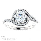 Round Cut Forever One Moissanite Engagement Ring #GTJ1130-round-fo-w 1 Round Cut Forever One Moissanite Engagement Ring #GTJ1130-round-fo-w