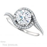 Round Cut Forever One Moissanite Engagement Ring #GTJ1130-round-fo-w 5 Round Cut Forever One Moissanite Engagement Ring #GTJ1130-round-fo-w