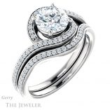 Round Cut Forever One Moissanite Engagement Ring #GTJ1130-round-fo-w 6 Round Cut Forever One Moissanite Engagement Ring #GTJ1130-round-fo-w