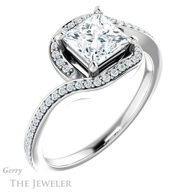 Princess Cut Forever One Moissanite Engagement Ring #GTJ1130-square-fo-w 4 Princess Cut Forever One Moissanite Engagement Ring #GTJ1130-square-fo-w