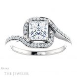 Princess Cut Forever One Moissanite Engagement Ring #GTJ1130-square-fo-w 1 Princess Cut Forever One Moissanite Engagement Ring #GTJ1130-square-fo-w