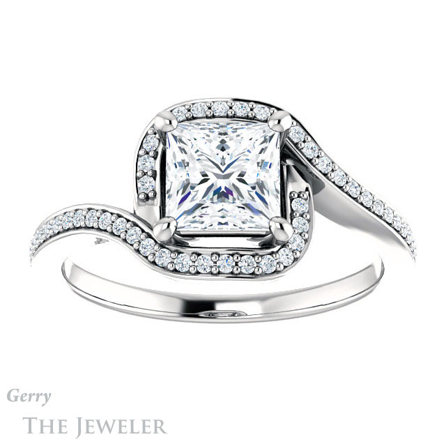 Princess Cut Forever One Moissanite Engagement Ring #GTJ1130-square-fo-w 1 Princess Cut Forever One Moissanite Engagement Ring #GTJ1130-square-fo-w