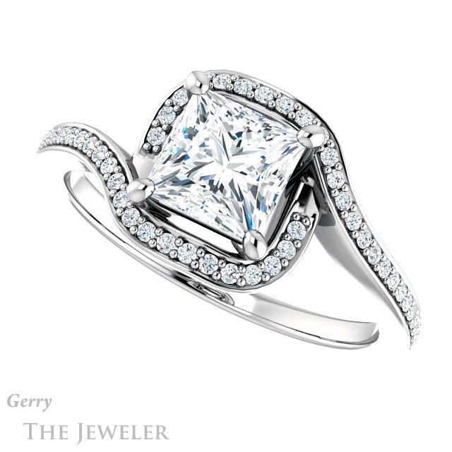 Princess Cut Forever One Moissanite Engagement Ring #GTJ1130-square-fo-w 5 Princess Cut Forever One Moissanite Engagement Ring #GTJ1130-square-fo-w