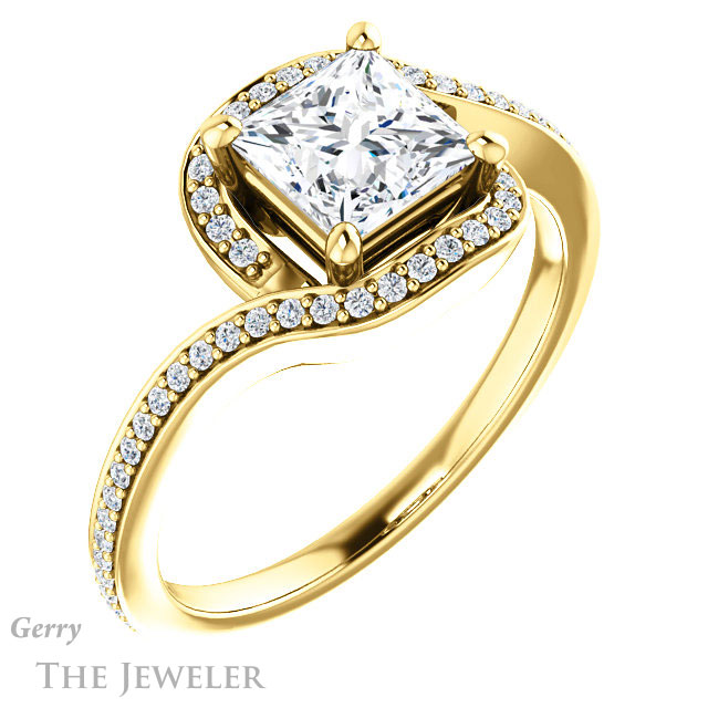 Princess Cut Forever One Moissanite Engagement Ring #GTJ1130-square-fo-y 4 Princess Cut Forever One Moissanite Engagement Ring #GTJ1130-square-fo-y