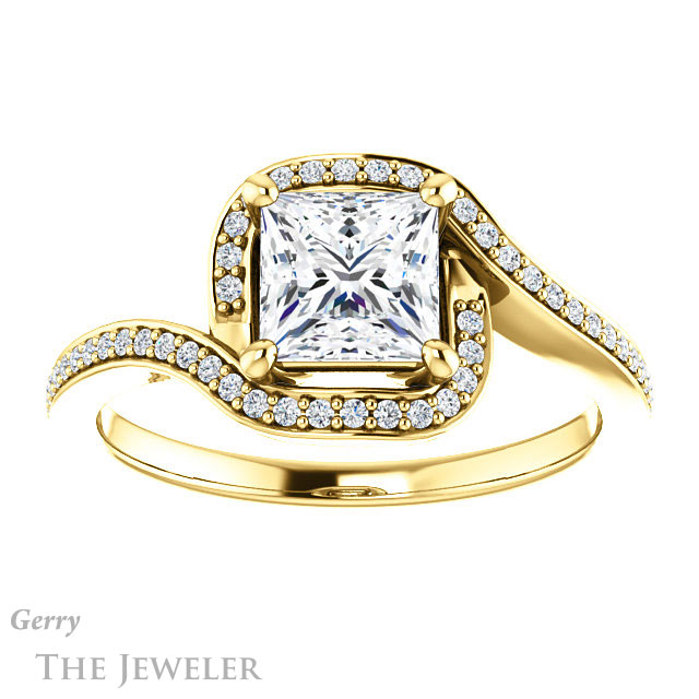 Princess Cut Forever One Moissanite Engagement Ring #GTJ1130-square-fo-y 1 Princess Cut Forever One Moissanite Engagement Ring #GTJ1130-square-fo-y