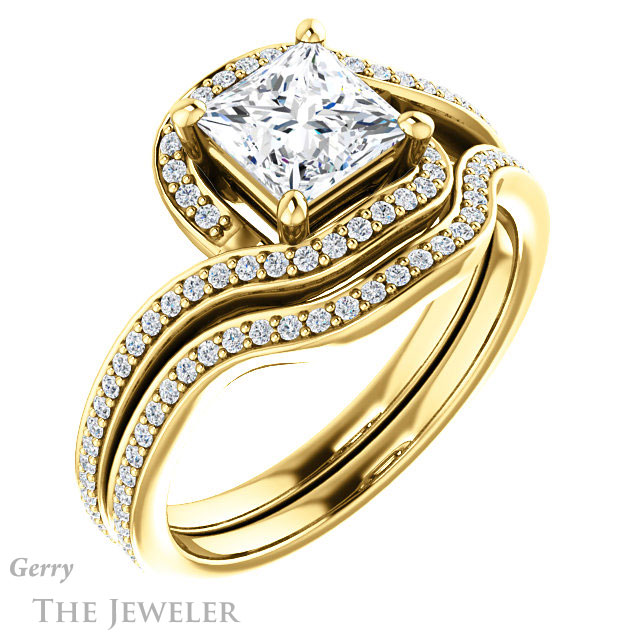 Princess Cut Forever One Moissanite Engagement Ring #GTJ1130-square-fo-y 6 Princess Cut Forever One Moissanite Engagement Ring #GTJ1130-square-fo-y
