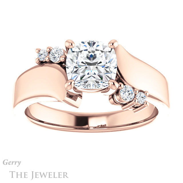Cushion Cut Forever One Moissanite Engagement Ring #GTJ1131-cushion-fo-r 1 Cushion Cut Forever One Moissanite Engagement Ring #GTJ1131-cushion-fo-r