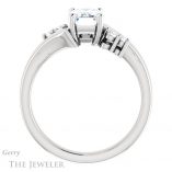 Emerald Cut Forever One Moissanite Engagement Ring #GTJ1131-emerald-fb-w 2 Emerald Cut Forever Brilliant Moissanite Engagement Ring #GTJ1131-emerald-fb-w