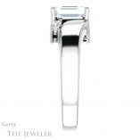 Emerald Cut Forever One Moissanite Engagement Ring #GTJ1131-emerald-fb-w 3 Emerald Cut Forever Brilliant Moissanite Engagement Ring #GTJ1131-emerald-fb-w