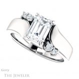 Emerald Cut Forever One Moissanite Engagement Ring #GTJ1131-emerald-fb-w 5 Emerald Cut Forever Brilliant Moissanite Engagement Ring #GTJ1131-emerald-fb-w