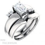 Emerald Cut Forever One Moissanite Engagement Ring #GTJ1131-emerald-fb-w 6 Emerald Cut Forever Brilliant Moissanite Engagement Ring #GTJ1131-emerald-fb-w