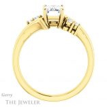 Emerald Cut Forever One Moissanite Engagement Ring #GTJ1131-emerald-fb-y 2 Emerald Cut Forever Brilliant Moissanite Engagement Ring #GTJ1131-emerald-fb-y