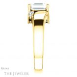 Emerald Cut Forever One Moissanite Engagement Ring #GTJ1131-emerald-fb-y 3 Emerald Cut Forever Brilliant Moissanite Engagement Ring #GTJ1131-emerald-fb-y