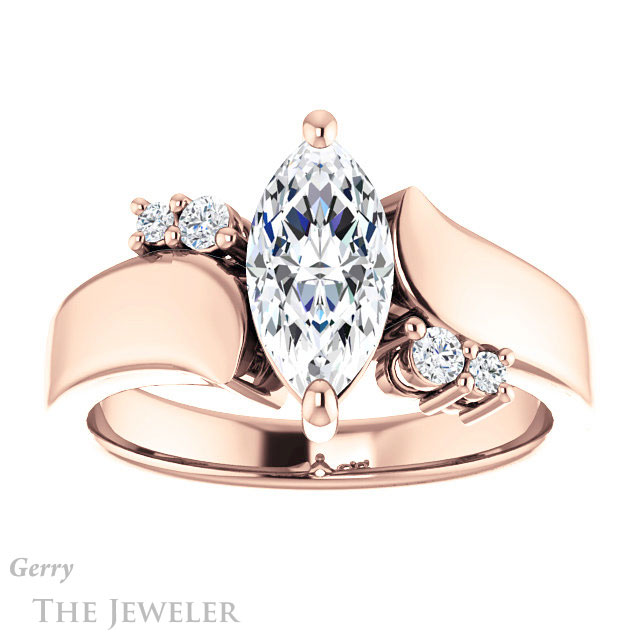 Marquise Cut Forever Brilliant Moissanite Engagement Ring #GTJ1131-marquise-fb-r