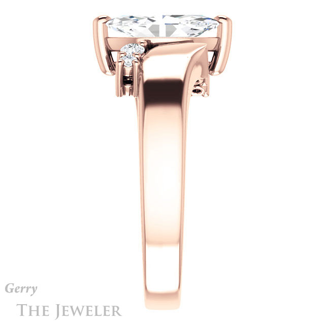 Marquise Cut Forever One Moissanite Engagement Ring #GTJ1131-marquise-fb-r 3 Marquise Cut Forever Brilliant Moissanite Engagement Ring #GTJ1131-marquise-fb-r