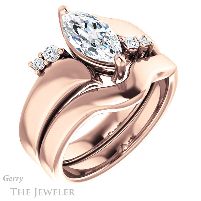Marquise Cut Forever One Moissanite Engagement Ring #GTJ1131-marquise-fb-r 6 Marquise Cut Forever Brilliant Moissanite Engagement Ring #GTJ1131-marquise-fb-r