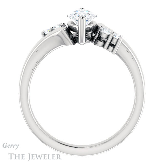 Marquise Cut Forever Brilliant Moissanite Engagement Ring #GTJ1131-marquise-fb-w
