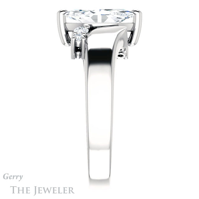 Marquise Cut Forever One Moissanite Engagement Ring #GTJ1131-marquise-fb-w 3 Marquise Cut Forever Brilliant Moissanite Engagement Ring #GTJ1131-marquise-fb-w