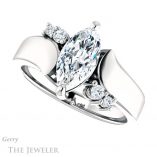 Marquise Cut Forever One Moissanite Engagement Ring #GTJ1131-marquise-fb-w 5 Marquise Cut Forever Brilliant Moissanite Engagement Ring #GTJ1131-marquise-fb-w