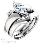 Marquise Cut Forever One Moissanite Engagement Ring #GTJ1131-marquise-fb-w 6 Marquise Cut Forever Brilliant Moissanite Engagement Ring #GTJ1131-marquise-fb-w