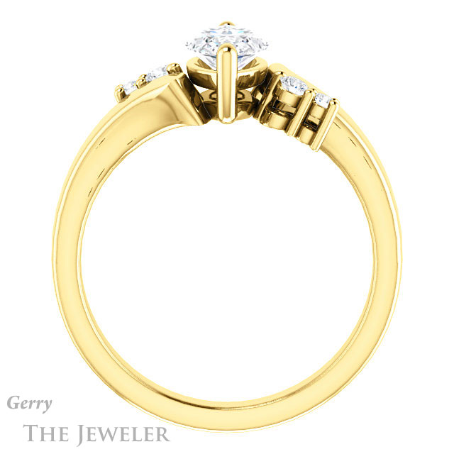 Marquise Cut Forever Brilliant Moissanite Engagement Ring #GTJ1131-marquise-fb-y