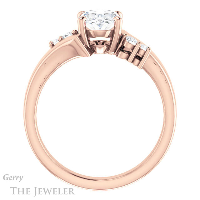 Oval Shaped Forever One Moissanite Engagement Ring #GTJ1131-oval-fo-r