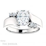 Oval Shaped Forever One Moissanite Engagement Ring #GTJ1131-oval-fo-w 1 Oval Shaped Forever One Moissanite Engagement Ring #GTJ1131-oval-fo-w