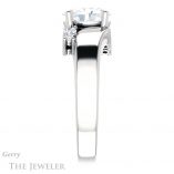 Oval Shaped Forever One Moissanite Engagement Ring #GTJ1131-oval-fo-w 3 Oval Shaped Forever One Moissanite Engagement Ring #GTJ1131-oval-fo-w