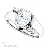 Oval Shaped Forever One Moissanite Engagement Ring #GTJ1131-oval-fo-w 5 Oval Shaped Forever One Moissanite Engagement Ring #GTJ1131-oval-fo-w