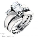 Oval Shaped Forever One Moissanite Engagement Ring #GTJ1131-oval-fo-w 6 Oval Shaped Forever One Moissanite Engagement Ring #GTJ1131-oval-fo-w