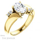 Oval Shaped Forever One Moissanite Engagement Ring #GTJ1131-oval-fo-y