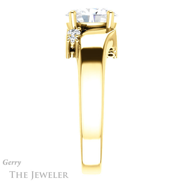 Oval Shaped Forever One Moissanite Engagement Ring #GTJ1131-oval-fo-y