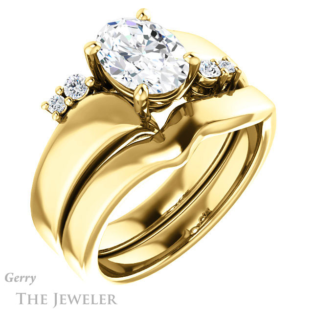 Oval Shaped Forever One Moissanite Engagement Ring #GTJ1131-oval-fo-y