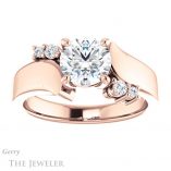 Round Cut Forever One Moissanite Engagement Ring #GTJ1131-round-fo-r 1 Round Cut Forever One Moissanite Engagement Ring #GTJ1131-round-fo-r