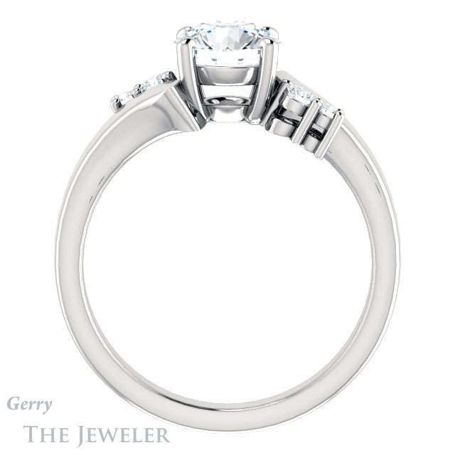 Round Cut Forever One Moissanite Engagement Ring #GTJ1131-round-fo-w 2 Round Cut Forever One Moissanite Engagement Ring #GTJ1131-round-fo-w