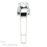 Round Cut Forever One Moissanite Engagement Ring #GTJ1131-round-fo-w 3 Round Cut Forever One Moissanite Engagement Ring #GTJ1131-round-fo-w