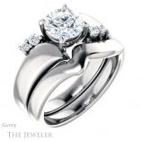 Round Cut Forever One Moissanite Engagement Ring #GTJ1131-round-fo-w 6 Round Cut Forever One Moissanite Engagement Ring #GTJ1131-round-fo-w