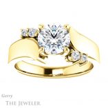 Round Cut Forever One Moissanite Engagement Ring #GTJ1131-round-fo-y 1 Round Cut Forever One Moissanite Engagement Ring #GTJ1131-round-fo-y