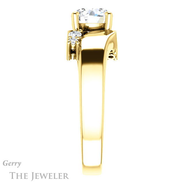 Round Cut Forever One Moissanite Engagement Ring #GTJ1131-round-fo-y 3 Round Cut Forever One Moissanite Engagement Ring #GTJ1131-round-fo-y