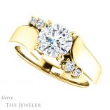 Round Cut Forever One Moissanite Engagement Ring #GTJ1131-round-fo-y 5 Round Cut Forever One Moissanite Engagement Ring #GTJ1131-round-fo-y
