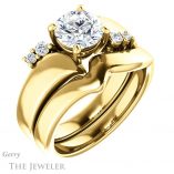 Round Cut Forever One Moissanite Engagement Ring #GTJ1131-round-fo-y 6 Round Cut Forever One Moissanite Engagement Ring #GTJ1131-round-fo-y