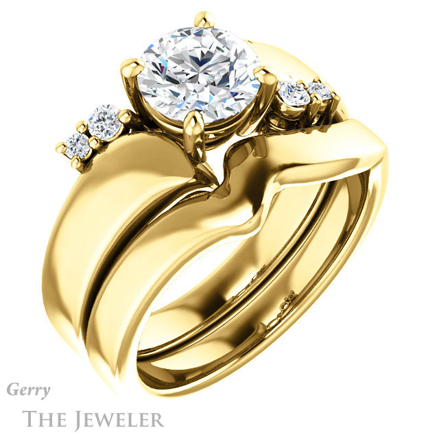 Round Cut Forever One Moissanite Engagement Ring #GTJ1131-round-fo-y 6 Round Cut Forever One Moissanite Engagement Ring #GTJ1131-round-fo-y