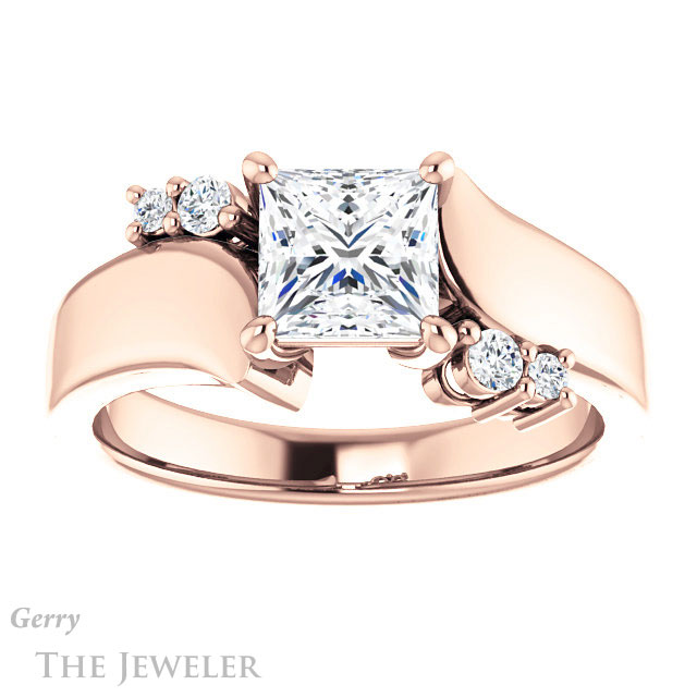 Princess Cut Forever One Moissanite Engagement Ring #GTJ1131-square-fo-r