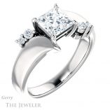 Princess Cut Forever One Moissanite Engagement Ring #GTJ1131-square-fo-w 4 Princess Cut Forever One Moissanite Engagement Ring #GTJ1131-square-fo-w